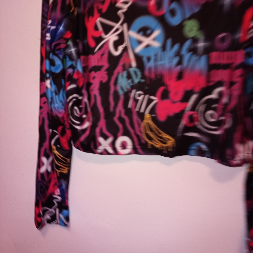 #5. SHEIN Top Shirt Letter All Over Print Tee 3X - Picture 4 of 8